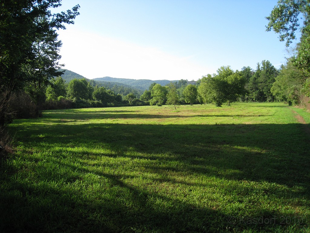 Helen to Unicoi 2010 0345.jpg - Finally out of the woods you can see the lodge up on the hill in the center of the field.